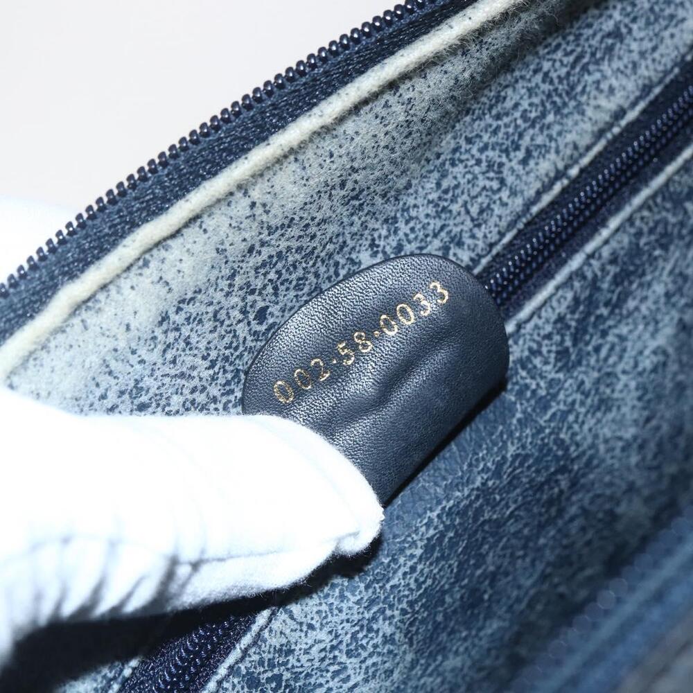 GUCCI Micro GG Supreme Hand Bag PVC Navy Gold 002 58 0033 Auth 151506 - Picture 12 of 16